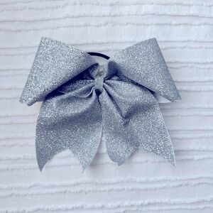 Silver Sparkle Cheerleading Bow